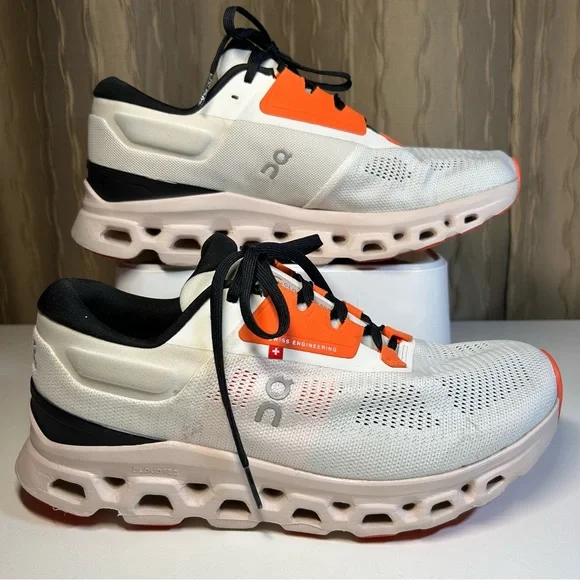 On Cloud Cloudstratus 3 Running Sneaker Women’s 10 Undyed White/Sand Orange - Picture 6 of 16